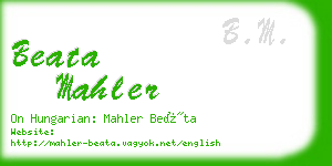 beata mahler business card